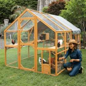 Outdoor Cat House Cat Enclosures 110 Large Kitten Playpen With Platforms,Upgrad (Color: Yellow)